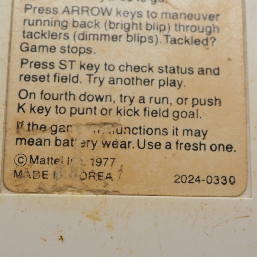 Vintage 1977 Mattel Electronics Football Handheld Game Retro- Tested & Works - Picture 8 of 9